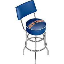 Costway bar stools set of 2, 360 degree swivel, accent wooden swivel seat bar height stool, leather upholstered design, pvc cushioned seat, perfect for dining and living room (height 29) 4.1 out of 5 stars 814 New York Knicks Padded Swivel Bar Stool With Back
