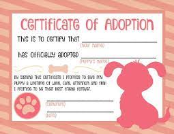 Puppy Adoption Certificate Party Ideas In Pertaining To Pet Adoption Certificate Tem Pet Adoption Certificate Dog Adoption Certificate Adoption Certificate