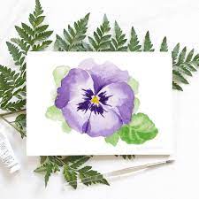 How To Paint A Pansy Flower In 6 Seconds Mospens Studio Custom Wedding Invitations Stationery Pansies Flowers Watercolor Art Floral Watercolor