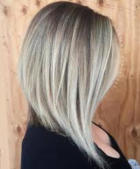 Here is a back view of a blonde angled bob hairstyle: 80 Sensational Medium Length Haircuts For Thick Hair In 2021