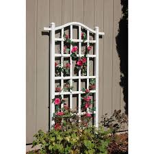 Dura Trel 75 In X 35 In White Vinyl Pvc Melrose Trellis 11191 The Home Depot In 2020 Vinyl Lattice Panels Wall Trellis Arch Trellis
