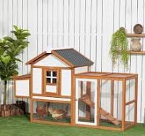 PawHut Gallinero De Madera Exterior De 2 Niveles Para Gallinas