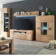 Wem die schrankwand noch immer nicht genügend stauraum bietet, kann das wohnzimmer zusätzlich mit in der kategorie wohnwände bietet ihnen pharao24.de eine große auswahl an hochwertigen schrankwänden von klassisch über modern bis hin zu designer wohnwänden. Wohnzimmer Wohnwand Badalona 05 In Eiche Bianco Massiv Fronten Gerund