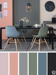 Relaxing dining room design ideas to create a dining oasis. Dining Room Color Palette Interior Design Palette Dining Grey Blue Green Chair Inter Living Room Color Schemes Room Color Schemes Dining Room Colors