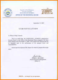 Sample Certification Letter Philippines Certificate Employment Certificate Templates Lettering Education Certificate