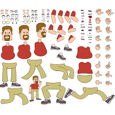 Cartoon cloud animation, cloud cartoon, blue, white png. Cartoon Man Body Parts Free Svg