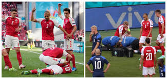 Denmark midfielder christian eriksen collapsed near the end of the first half of the match against finland during the uefa european championship saturday. Xuftrophza8rom
