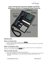 Inter Tel Axxess Executive Digital Terminal Reference Guide