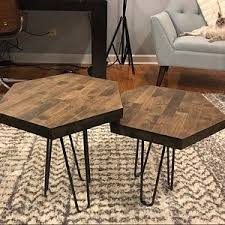 Butcher Block End Table Set Of Two Etsy End Table Sets Butcher Block End Tables