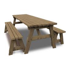 Langdale Picnic Table And Bench Set Picnic Benches Garden Furniture
