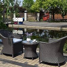 Grey Outdoor Wicker Rattan Chairs And Table Set Homebeez Patio Furniture Set Two Chairs And One Outdoor Furniture Sets Wicker Rattan Chair Patio Furniture Sets
