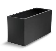 Sleek and modern, the midori design is thesleek and modern, the midori design is the perfect piece for creating privacy or filling an empty space. Black Polystone Trough Planter London Planters