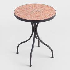 Round Coral Cadiz Outdoor Accent Table Bistro Table Outdoor Outdoor Accent Table Outdoor Patio Furniture Sets