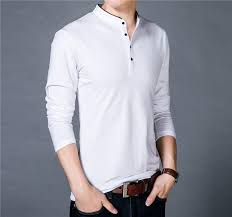 Black And White Long Sleeve Polo Black Trim Collarless Long Sleeve Polo Shirt Cotton Long Sleeve Shirt Long Sleeve Polo Shirt Long Sleeve Shirts