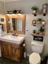 Rustic Farmhouse Bathroom Custom Made Cabinet Shelves And Mirror Ship Lap And More B Small Bathroom Remodel Farmhouse Bathroom Decor Bathroom Design