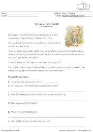 English reading exercises with cvc's and basic sight words for kid's reading practice. Reading Comprehension The Tale Of Peter Rabbit