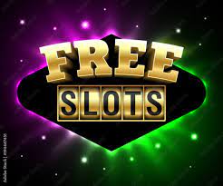 Free Slots banner, online gambling casino games poster with slot machine  and text Free Slots Stock Vector | Adobe Stock
