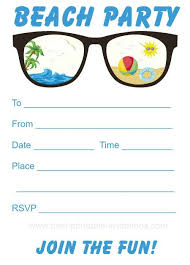 Beach party invitation blank center with beach accents. Free Beach Party Invitation Beach Party Invitations Birthday Party Invitations Free Beach Birthday Party