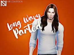 The Best Long Wavy Parted Hair Converted For Males By Scarlettnyxslair Sims The Sims 4 Roupas Sims 4
