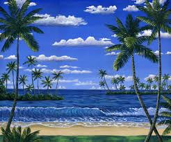 Animated Tropical Beach Sunset Beach Ocean Tropical Art Animated Gif Palm Tree Sunset Painting Beach Painting Tropical Beach Painting