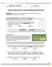 3,912 likes · 2 talking about this · 1 was here. Hardyweinberg Megahnn Shetley Meghann Shetley Name Date Student Exploration Hardy Weinberg Equilibrium Vocabulary Allele Genotype Hardy Weinberg Course Hero