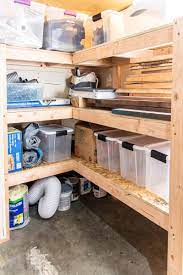 Lay a pair of 2 x 4 x 75 legs face down on your work surface. Diy Garage Shelves With Plans The Handyman S Daughter