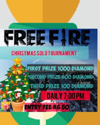 Application for 10 minutes to earn flaming skull gun boxes, 5 diamonds, and 50 booyah tickets. Free Fire Tournament Christmas Tournament First Prize 700 Diamond Second Prize 350 Diamond Third Prize 70 Diamond Free Entry Login From Given Link Contact Us For More Information