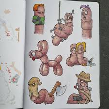 Gusanos random, Lápiz y Marcadores, 2023 : rVermiculture