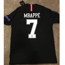 Jordan Shirts Psg Third Away Black 1819 Jersey Mbappe7 Poshmark