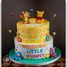 Winnie The Pooh Baby Shower Cake Buttercream With Fondant Details Instagram Sweetpeaca Baby Shower Cakes For Boys Rustic Baby Shower Cake Baby Shower Cakes