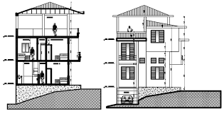 Do the advance payment for two storey residential house floor plan with elevation. Plan Of 2 Storey House With Elevation And Section In Dwg File Cadbull