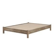 A frame of composite wood is covered with a durable laminate has the look of true oak. Full Munich Platform Bed Weathered Oak South Shore Target