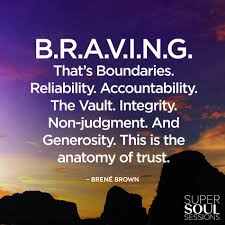 B R A V I N G That S Boundaries Reliability Accountability The Vault Integrity Non Judgment And Gen Brene Brown Quotes Brene Brown Quotes About Strength