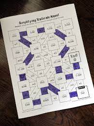 Simplifying Radicals Maze Simplifying Radicals Algebra Activities High School Math Activities