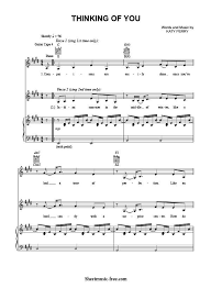 Thinking Of You Sheet Music Katy Perry Sheet Music Katy Perry Katy