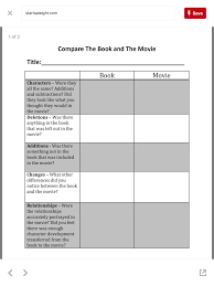 Movie Book Comparison Writer Workshop Reading Activities Addition And Subtraction