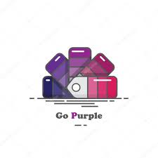 Colour Chart In Shades Of Purple Stock Vector Rixipix