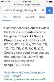 Legends of rock has cheats codes that will improve your score and accuracy, but you'll have to earn five stars on every song without cheating if you want to unlock all achievements. Ø§Ù„Ù…ØªØµÙØ­ ÙŠÙ‚Ø§ÙˆÙ… Ø¨ÙˆØ±ØªÙŠÙƒÙˆ Guitar Hero 3 Unlock Everything Cheat Ftcollinsnotinourtown Org