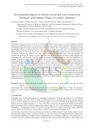Profil singkat yayasan panji nusantara. Pdf Environmental Impacts Of Mercury On Soil And Water Resources In Sekotong S Gold Mining Villages In Lombok Indonesia