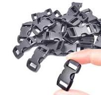 100 Pack 3/8 Inch Curved Paracord Bracelet Clips - Quick Side Release Buckles for Paracord Bracelets, Masks, Dog Collars - 100pcs