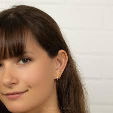 Tiny Double Dangle Chain Threadless Flat Back Earring, 20,18,16ga, 5-10mm  Unisex, Stainless Steel SHEMISLI SS1002