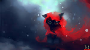 Black And Red Cat Little Red Riding Hood Cat Katzen Kunst Anime Katze Katzen Zeichnungen
