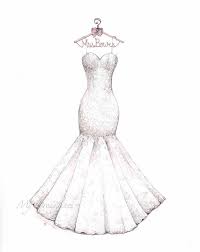 Lace Mermaid Wedding Dress Sketch With Decorative Hanger By Catie Stricker Howel Catie In 2020 Dress Sketches Wedding Dress Sketches Flower Girl Dress Lace