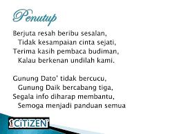 Digunakan secara spontan dengan pilihan kata yang mengikuti demikian contoh pantun yang dapat digunakan sebagai penutup pidato. Pantun Penutup Ppt Safekey