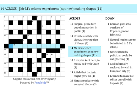Maybe you would like to learn more about one of these? How To Solve The New Scientist Cryptic Crossword New Scientist
