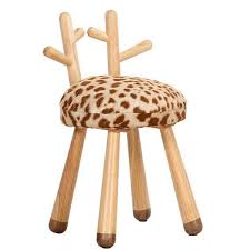 Wooden Animal Chair Elk Chair Deer Giraffe Rabbit Goats Ox Horn Kids Chairs Table Chairs Solid