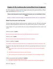 Chapter 19 The Cardiovascular System Blood Vessel Assignment 1 Chapter 19 The Cardiovascular System Blood Vessel For This Assignment Please Read Course Hero