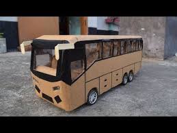 How To Make Rc Bus Cardboard Toy Diy Youtube Cardboard Model Cardboard Bus Cardboard Car
