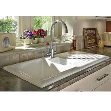 1.5 bowl white ceramic kitchen sink