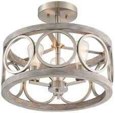Salima 16w Black And Wood Grain 3 Light Led Ceiling Light Franklin Iron Works